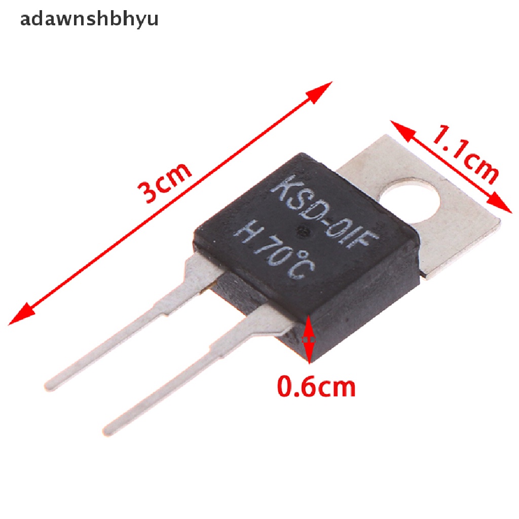 Adawnshbhyu 2Pcs Termostat Sensor Suhu Thermal Switch Biasa Terbuka KSD-01F 70degc