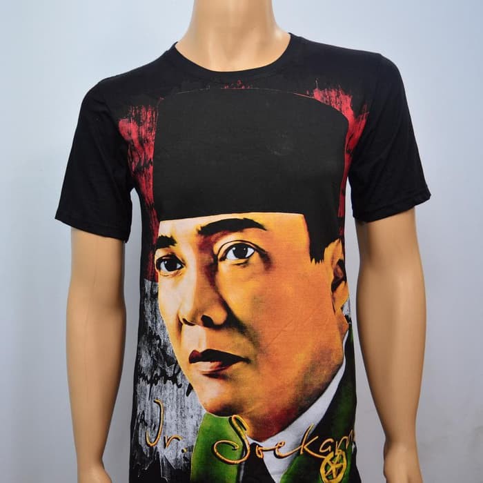 KAOS TSHIRT BAJU PRIA CINTA INDONESIA SOEKARNO FACE 3D PAKAIAN PRIA