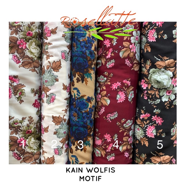 KAIN WOLFIS MOTIF BUNGA woolpeach