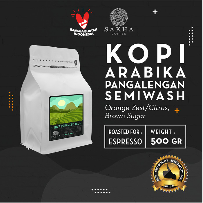 

Kopi Arabika Java Preanger Tilu Roast For Espresso 500 Gr SAKHA COFFEE - KAPRE500