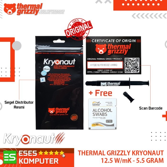 Thermal Grizzly Kryonaut 5.5 Gram / 5.5 Gr Thermal Paste Compound