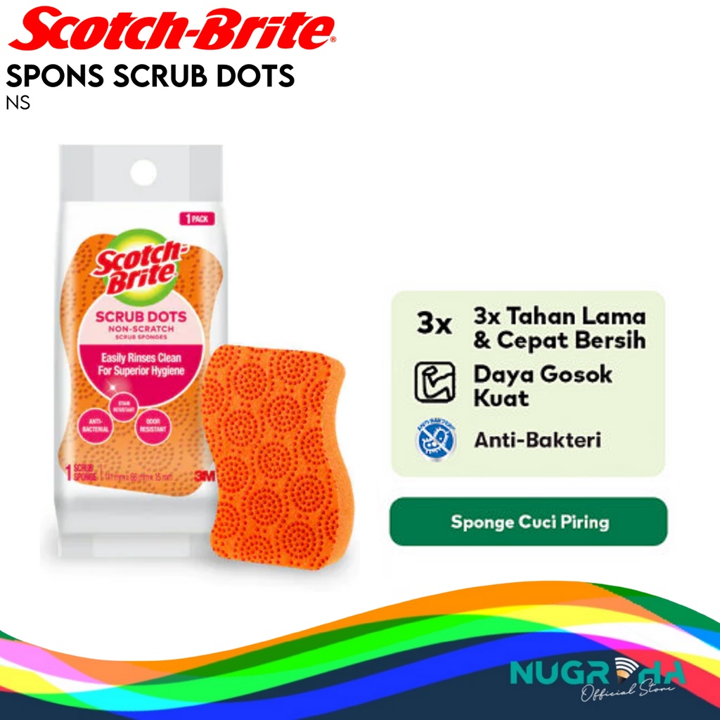 

Scotch-Brite 3M Sabut Spons Scrub Dots NS - 1 pack