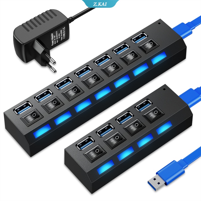 Hub Splitter Power Adapter Mini 4 / 7 Port USB 2.0 Multi USB Untuk PC / Laptop