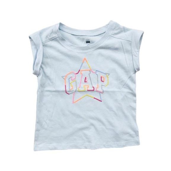Baby GAP Blue Logo Shirt (Kaos Biru Bayi Anak Perempuan GAP Branded/ Kaos Bayi Tangan Pendek)