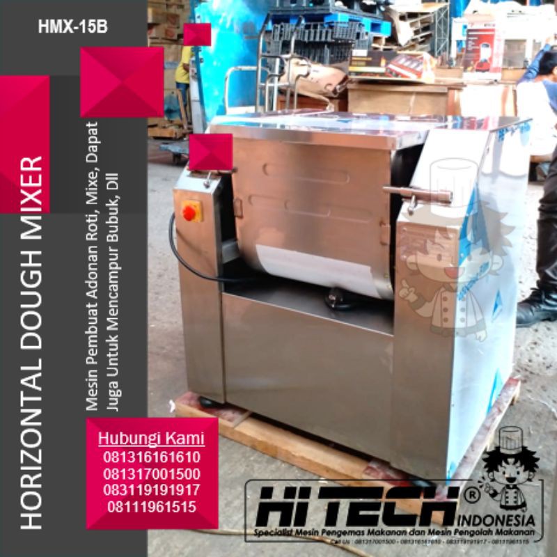 HORIZONTAL DOUGH MIXER 15 LITER FOMAC HMX-15B PENGADUK ADONAN MIE ROTI HORISONTAL MIKSER 15L HMX 15B
