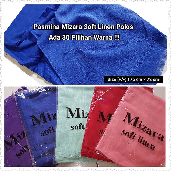PASHMINA- PASMINA MIZARA SOFT LINEN PASHMINA HIJAB JILBAB HALUS SCARF KERUDUNG -PASHMINA.
