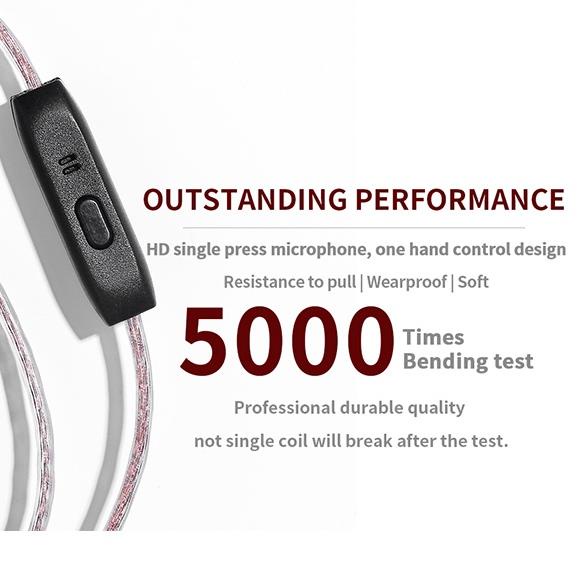Jcally PJ2 Silver Cable with Mic Kabel KZ Zsn pro x edx zs3 zst zst pro zst x kabel edx az09 kz zex 