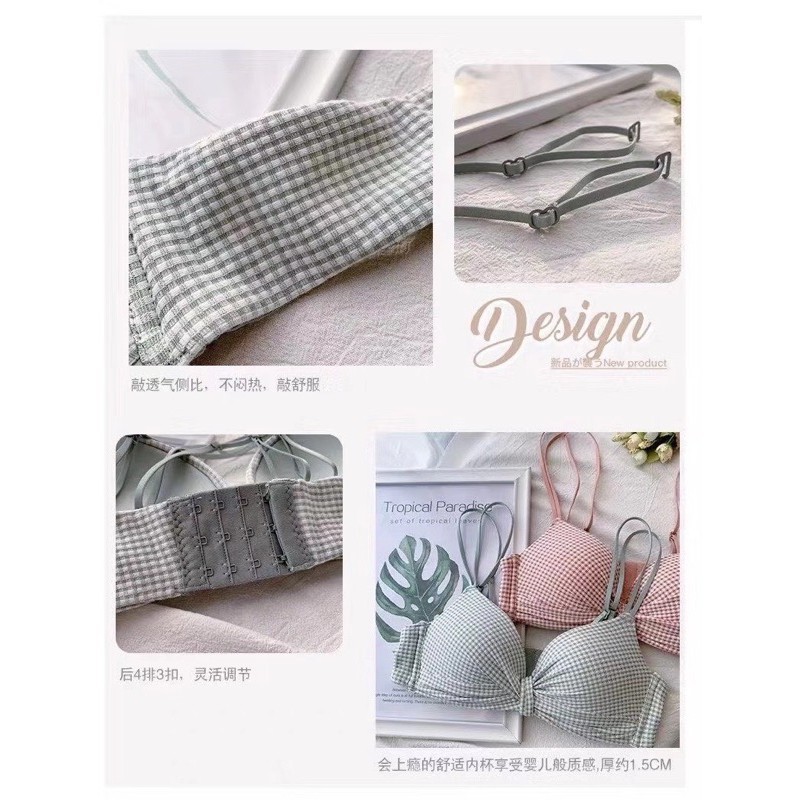 BestPromo Hot Sale Rv Bra Push Up Bh Sexy Pakain Dalam Wanita Jepang Seksi Model Grid Kotak 1050