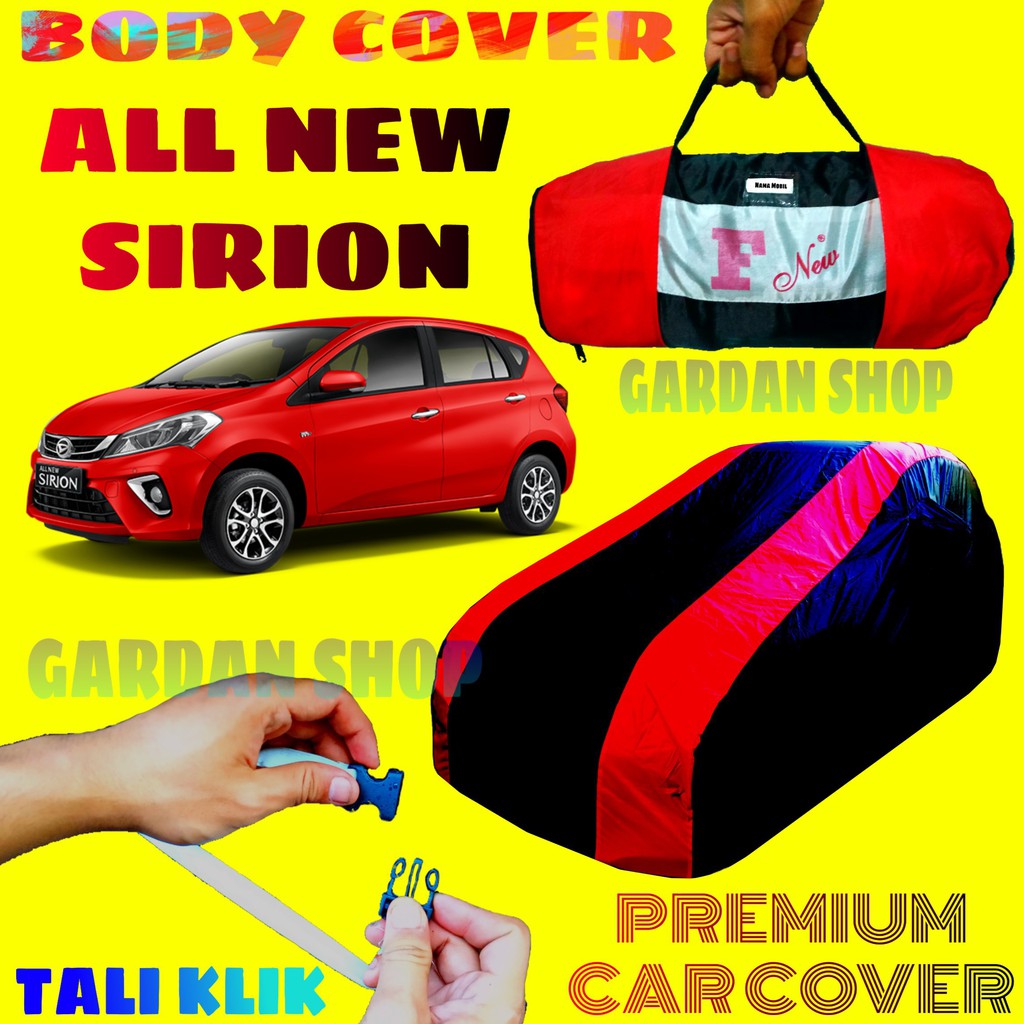 Body Cover ALL NEW SIRION Sarung MERAH Penutup Pelindung Bodi Mobil Daihatsu New Sirion Myvi PREMIUM