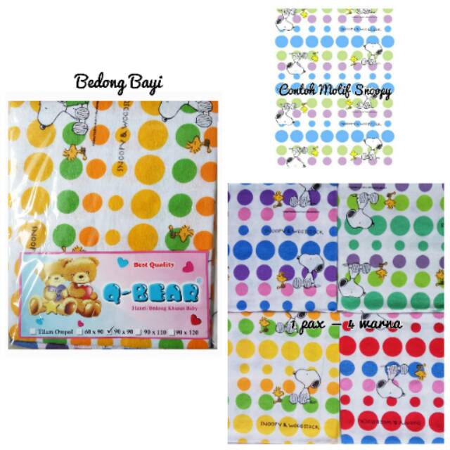 Bedong Bayi 90x90cm Motif Snoopy isi 6pcs