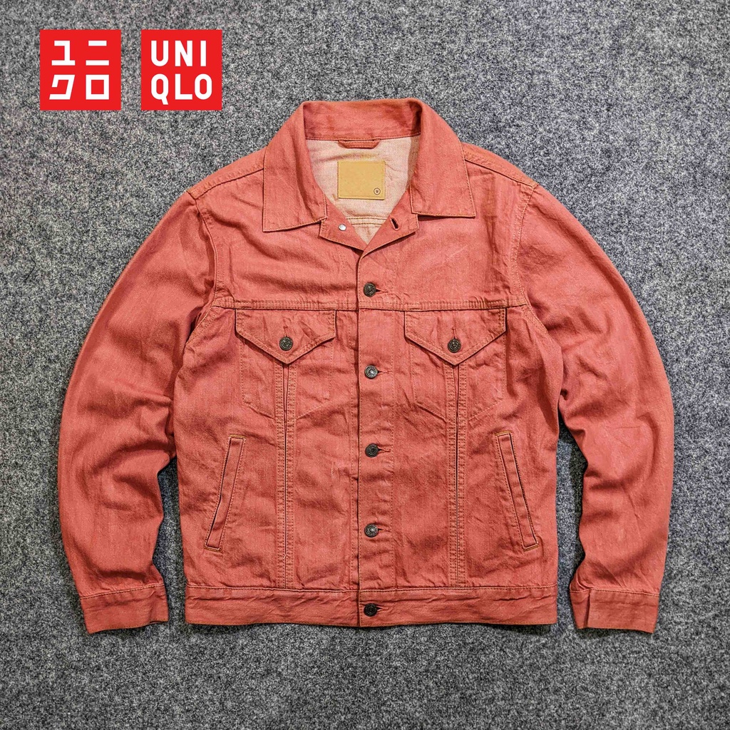 Uniqlo Trucker Jeans - Jaket Kasual Denim Pria Cowok Casual Laki Laki Second Bekas Original - JX687