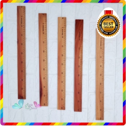 Penggaris Kayu 50cm Panjang 0.5 M Penggaris Mistar Tebal Papan Tulis / Penggaris Kayu 1 Meter 100 Cm