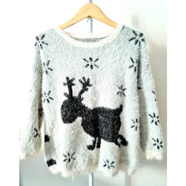 SWEATER RAJUT CHRISTMAS FUZZY