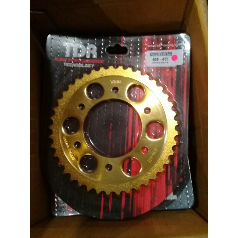 GEAR BELAKANG VIXION / R15 (old) / SCORPIO 428 - 41 , 42 T TDR TYPE GOLD