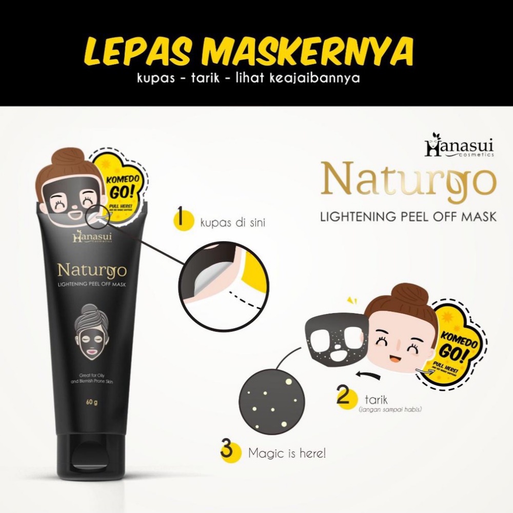 HANASUI Naturgo Peel Off Mask - 60gr / Masker Hanasui/Masker Komedo
