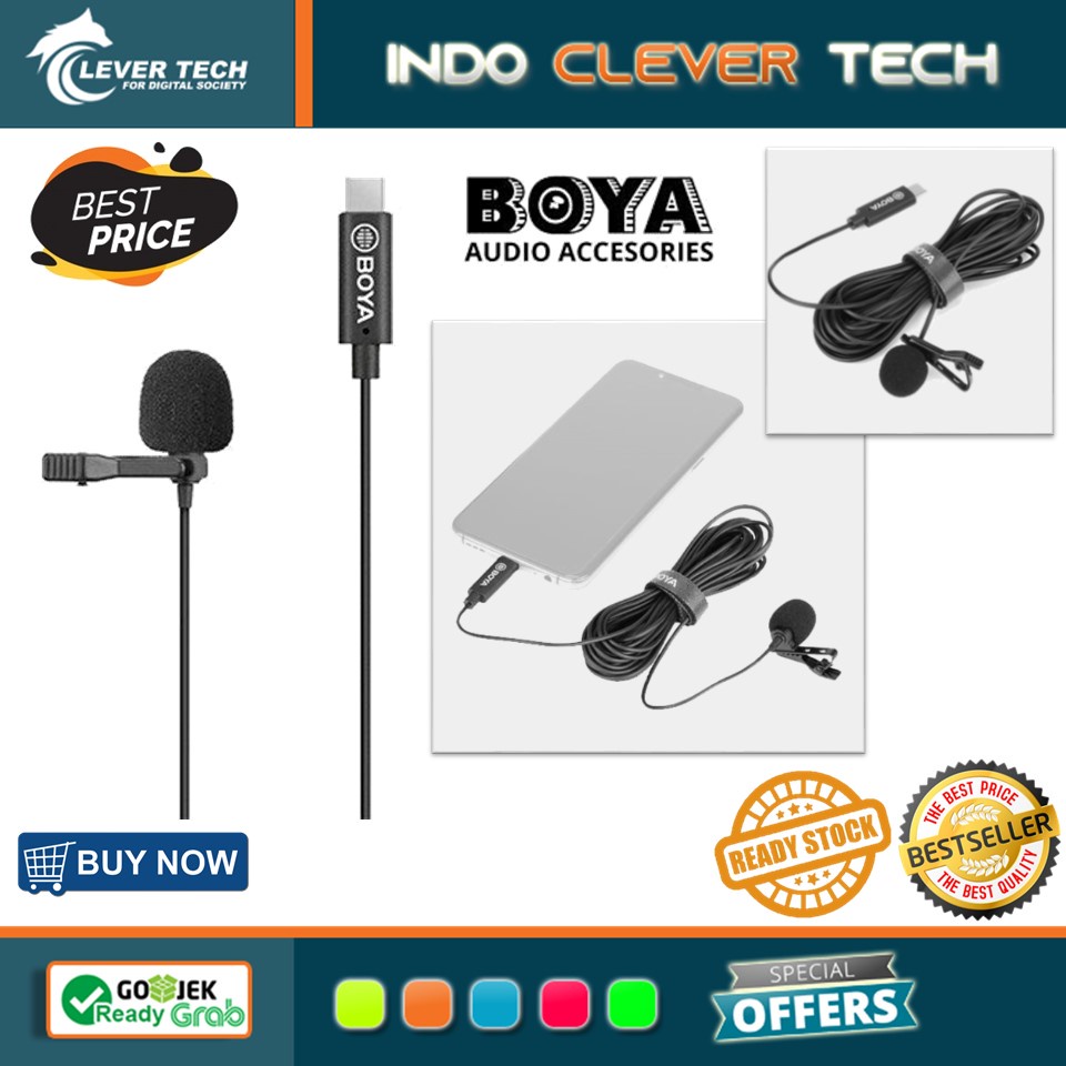 Boya BY-M3 Clip-on Lavalier Microphone with USB Type-C