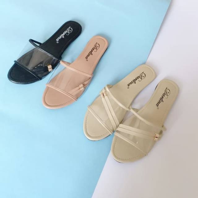 cLemira KIYOMI Sendal Sandal PVC Flat Mika Wanita