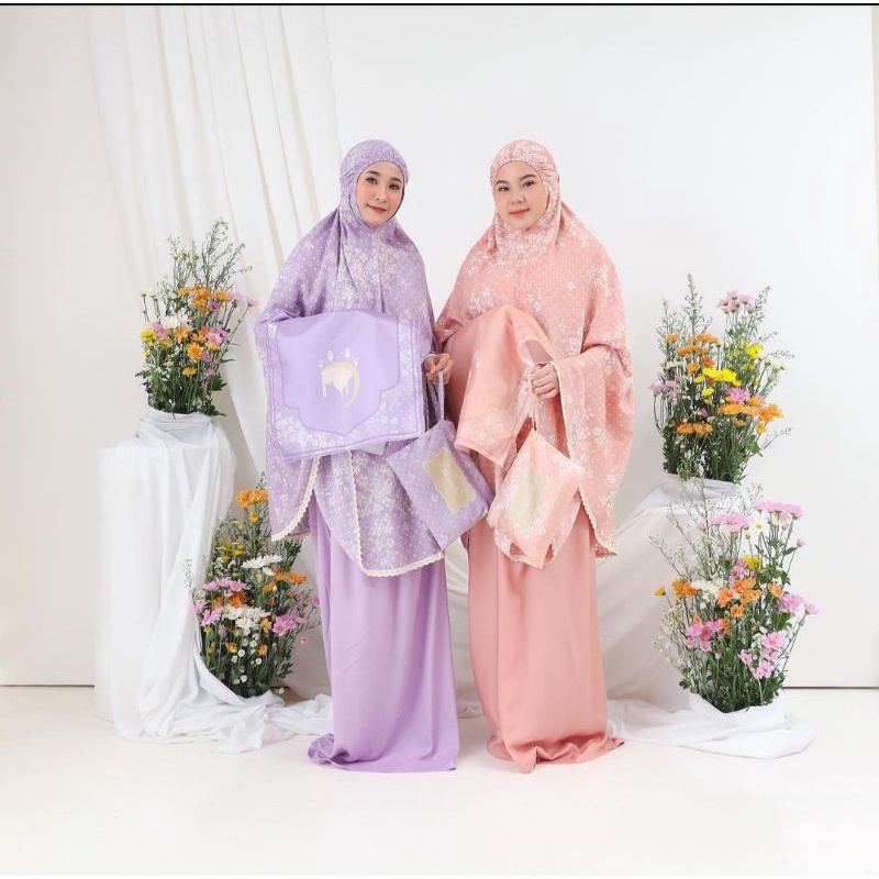 FULL SET SAJADAH ORCHID SERIES MUKENAH BY FAHIJABLOVE | MUKENA KATUN RAYON TRAVELING | MUKENA TRAVEL