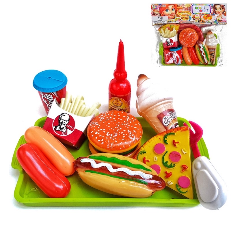 MAINAN ANAK MASAK MASAKAN BURGER FOOD KS67