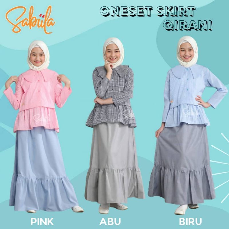 Setelan rok anak one set qirani