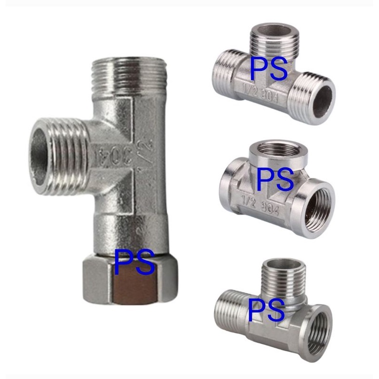 Sock Tee Shower 1/2" Drat Luar Dalam Steinlis Sok Soket Neple Nipel