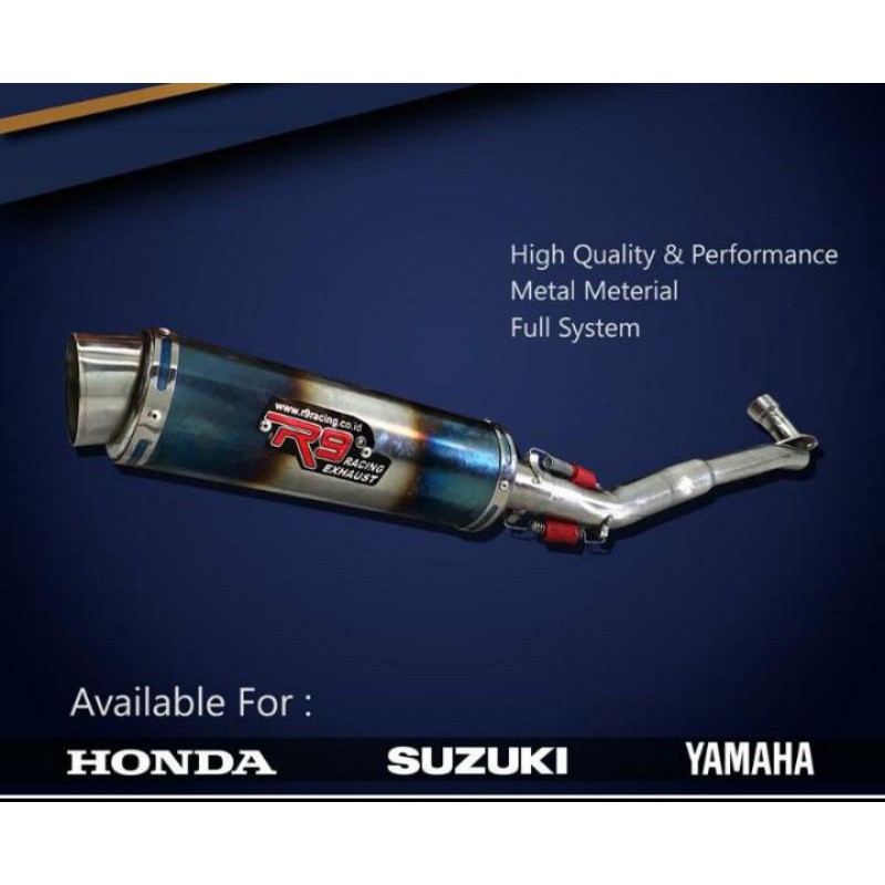 KNALPOT RACING R9 PELANGI SUPRA X, SUPRA X125, JUPITER Z, VEGA, VEGA R