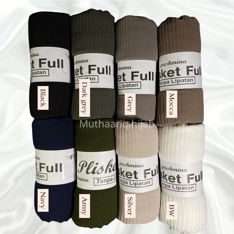 Pashmina Full Plisket Ceruty Babydoll ukuran 180cm x 75cm || Pashmina Plisket Tanpa Lipatan