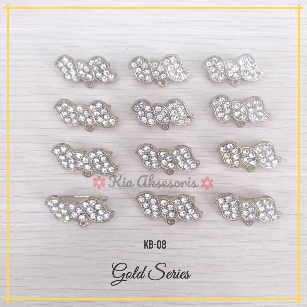 PROMO Kepala Bros Dagu Ring O / Kepala Bros / Bros Dagu Bros Jilbab Bros Hijab Ukuran Besar 2 cm Isi 12 Pcs-GOLD KB-08