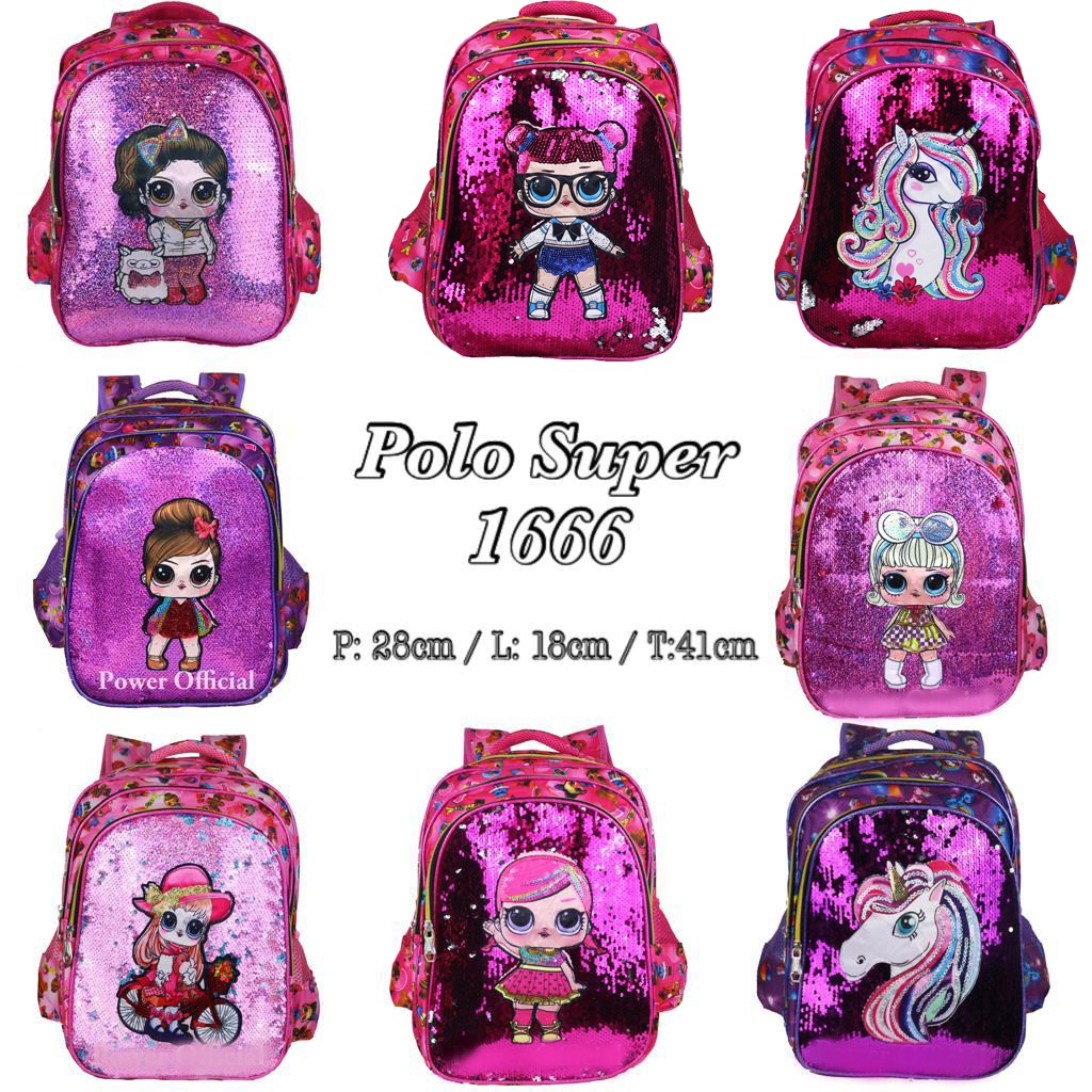 Unicorn Tas Anak Perempuan Ransel Sekolah SD Import Tas Anak Karakter LOL - Kids Backpack School Import