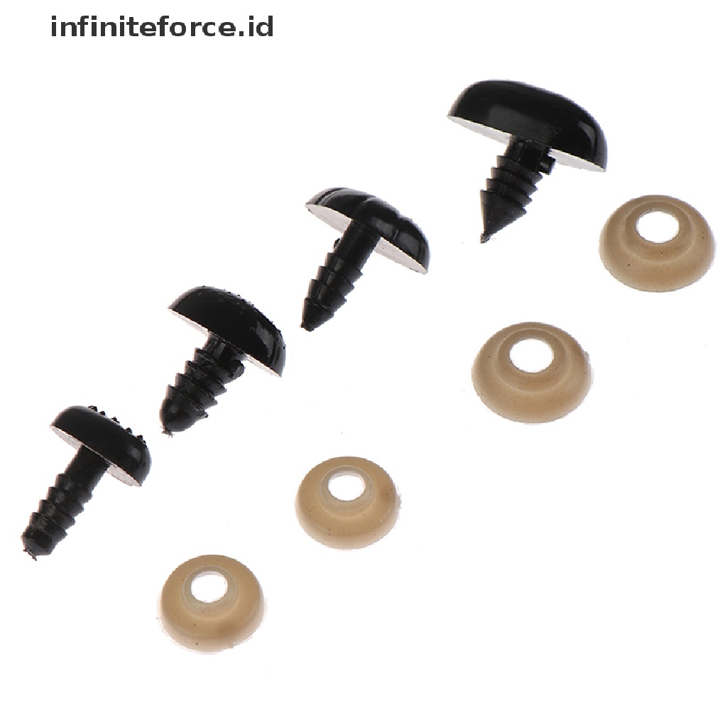 (Infiniteforce.Id) 10pcs Hidung Boneka Beruang Bahan Plastik Warna Hitam Diy