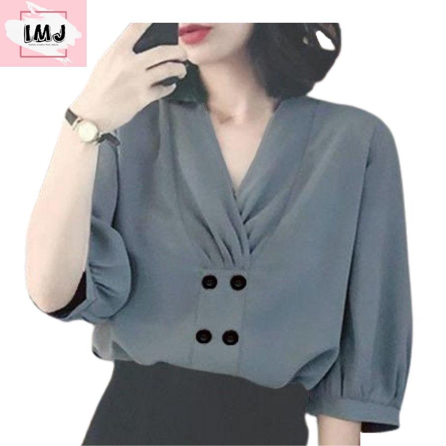IMJ TIKA baju atasan wanita terbaru blouse korean style IMJ TIKA baju atasan wanita terbaru blouse korean style