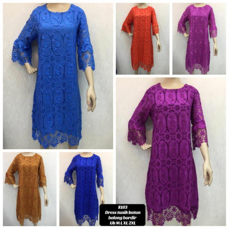 DRESS KATUN BOLONG BORDIR CHIBI / DRESS TUNIK CHIBI / 8103