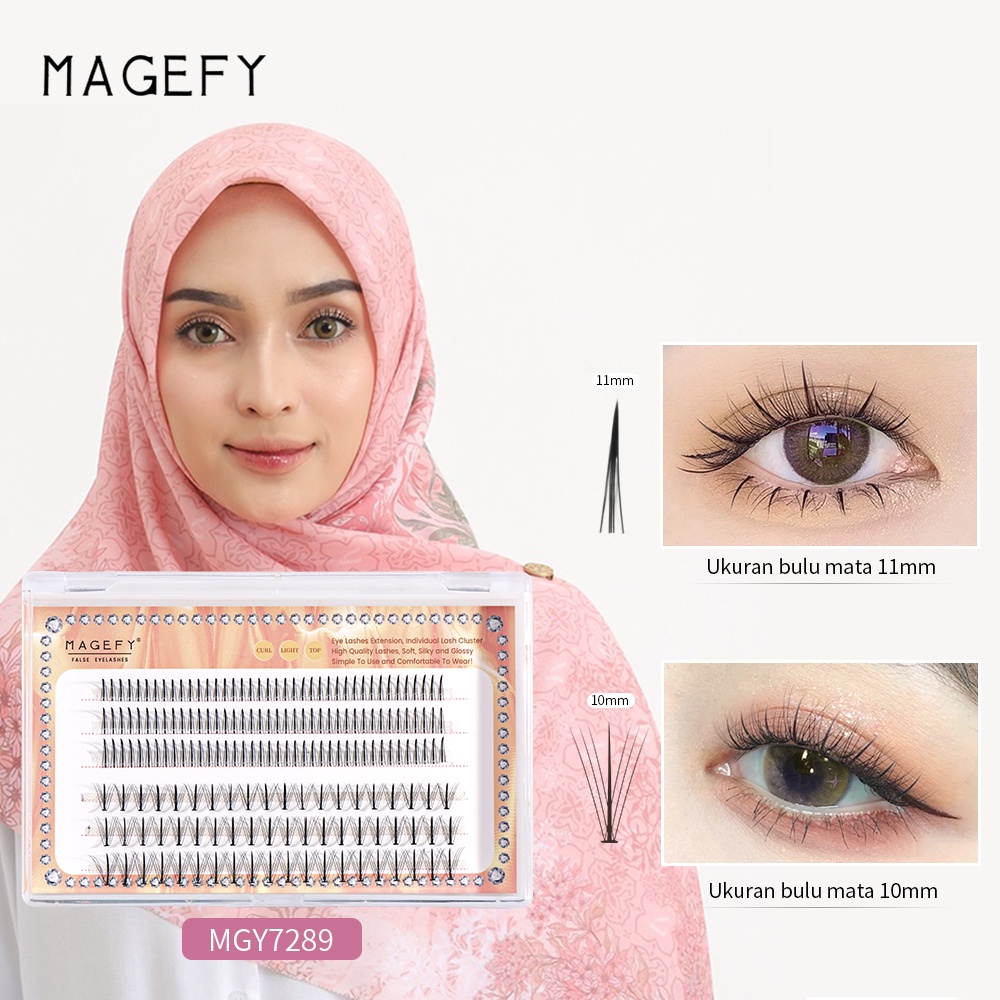 MAGEFY7289 Bulu Mata Palsu Tanam Paket Eyelash Extension Super Lembut Premium Spike Lashes Sandwich Eyelashes Makeup Tools Lengkap Super Alami Untuk Natural Kecantikan Riasan Harian Professional Alat Kecantikan Aksesoris