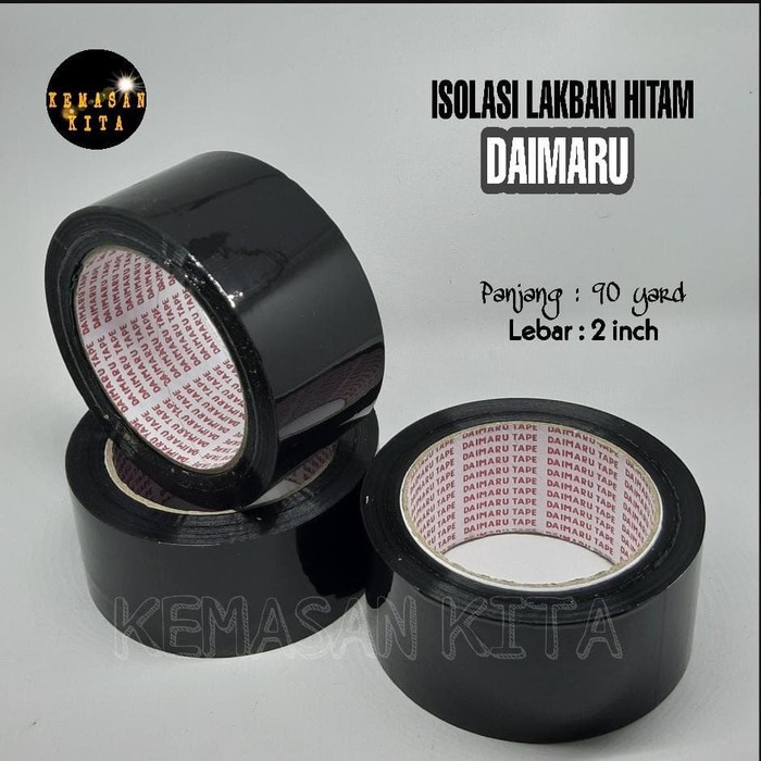 Produk Eksklusif Isolasi Warna Hitam / Lakban Warna Hitam Daimaru OPP Plastik 2" 90yard Berkualitas