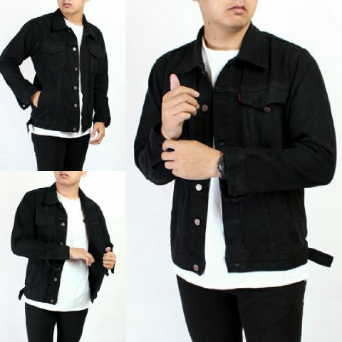 Barang Berkualitas JAKET JEANS PRIA LEVIS HITAM PEKAT KEREN / BLACK Murah