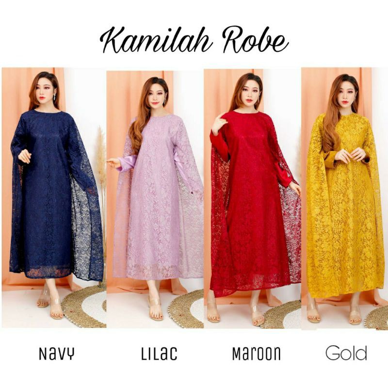MAXI DRESS BROKAT KAMILAH IMPORT INNER VELVET PREMIUM FIT LD 100