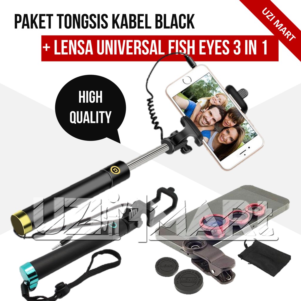 TONGSIS KABEL BLACK EDITION / TONGSIS KABEL KLIK + FISH EYE 3 IN1 ( HIGH QUALITTY)