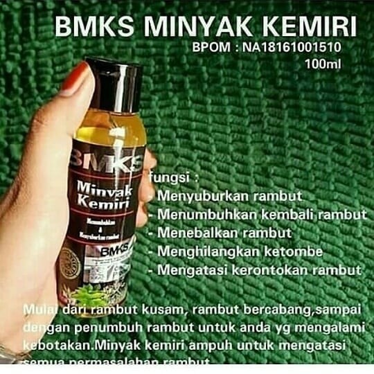 Penumbuh Rambut Botak Minyak Kemiri Asli Bpom Obat Uban Penghitam Penyubur Rontok Bmks Original Shopee Indonesia