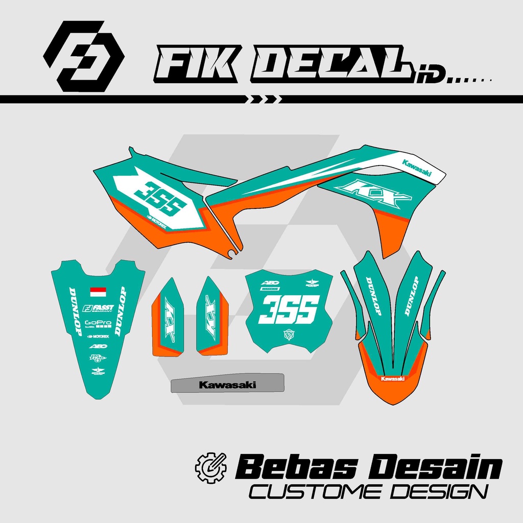 Jual DECAL KXF 250 DESAIN BARU CUSTOM BEBAS WARNA BISA PAKAI NO DAN ...