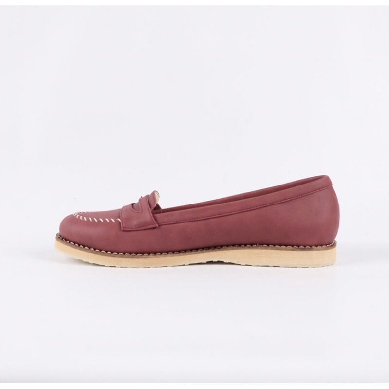 [SIAP KIRIM] BRShoes22 Marun Sepatu Kerja Casual Slip On Wanita