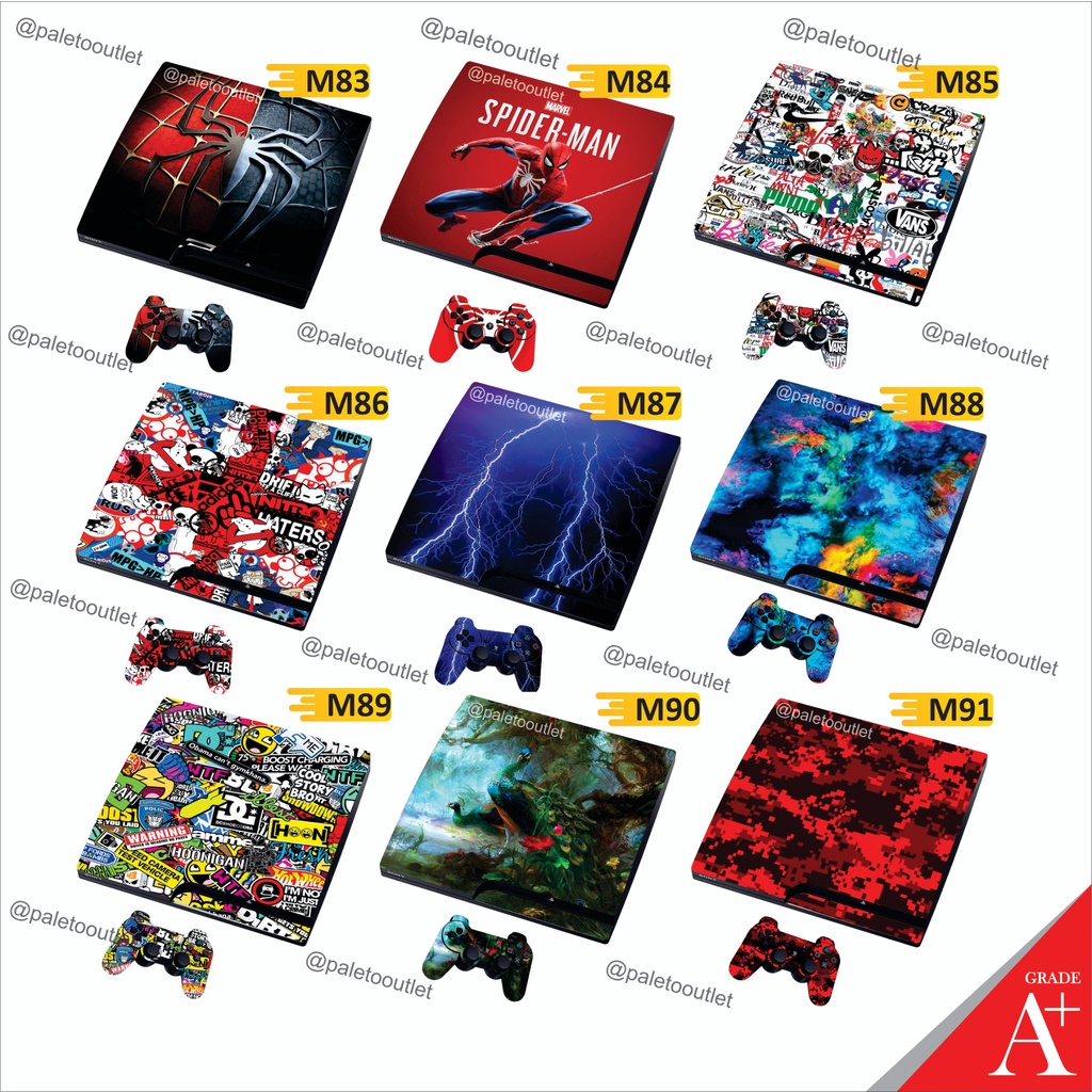 garskin ps3 slim motif spiderman kualitas A+