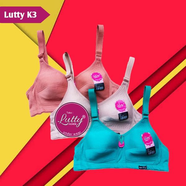 BH Sport JUMBO Lutty KANCING 3 | Bra Tanpa Busa Tanpa Kawat Kait 3