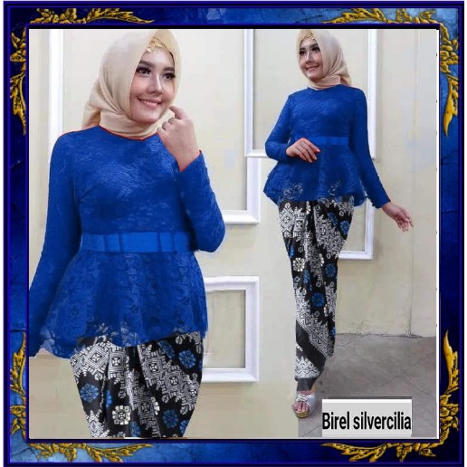 realpict premium lace tunik atasan kebaya wanita broklat lengan panjang brokat brukat wisuda