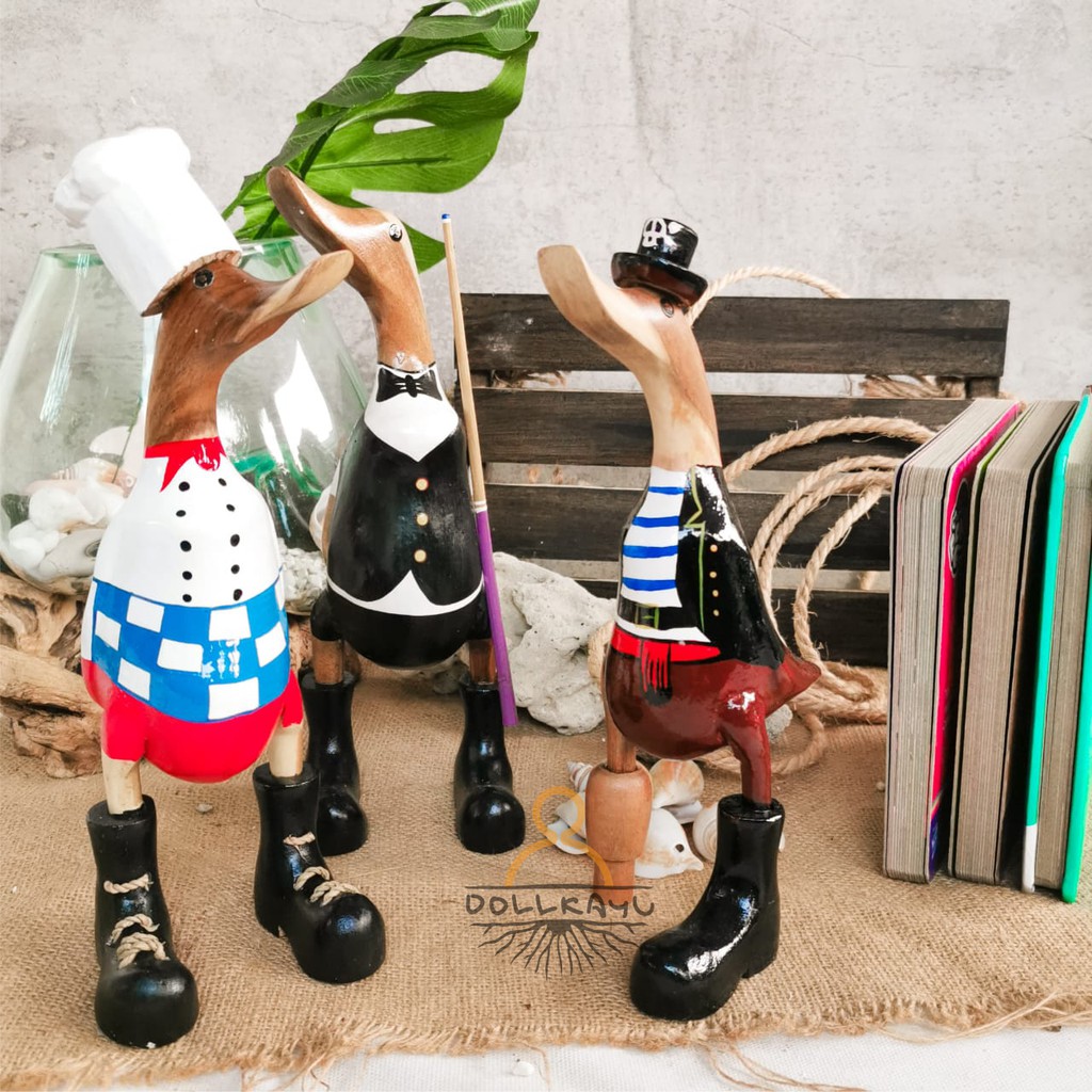 Dekorasi Aesthetic Hiasan Bebek Kayu