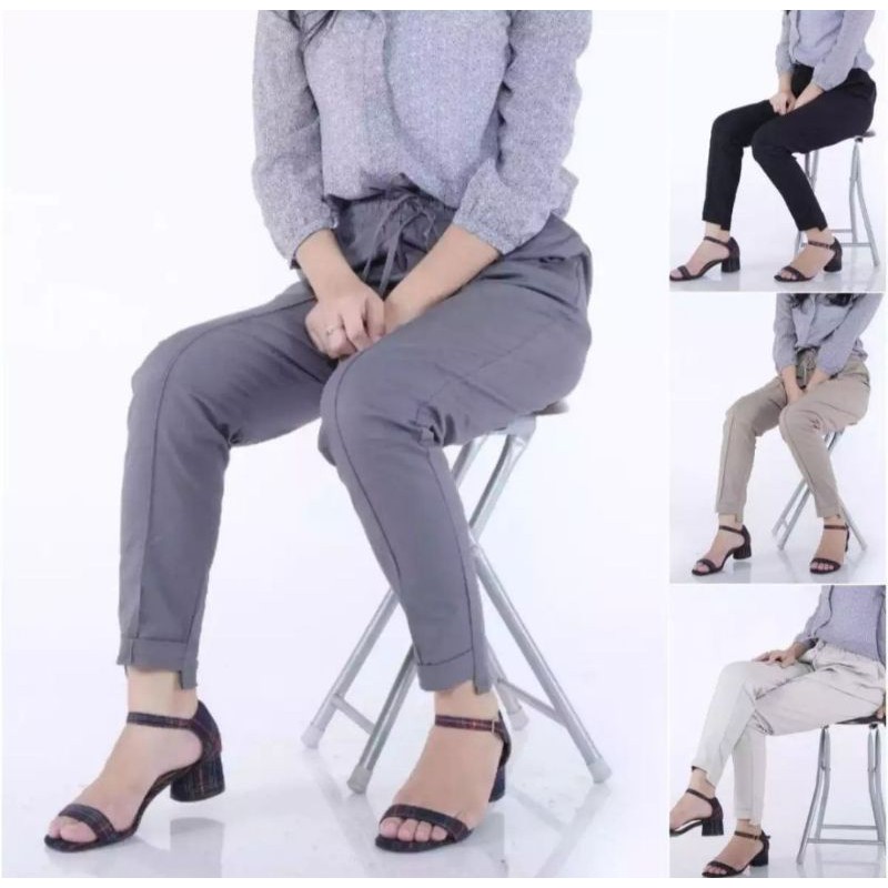 Baggy Pants Twill Diamond baggy pants twill combed celana panjang wanita jumbo