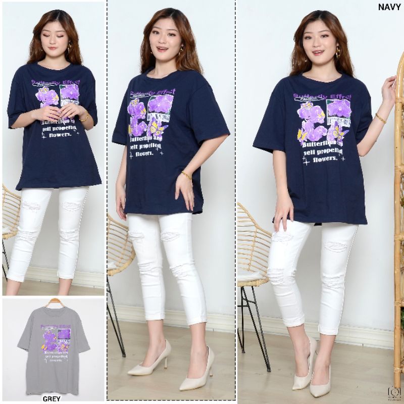 ELCEE {COD} Kaos Wanita Oversized Butterfly T Shirt Oversize