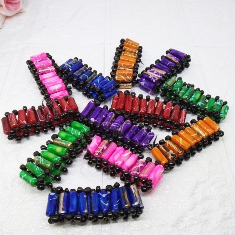 Gelang Batu Model Rel 12pc Warna Grosir Lusinan