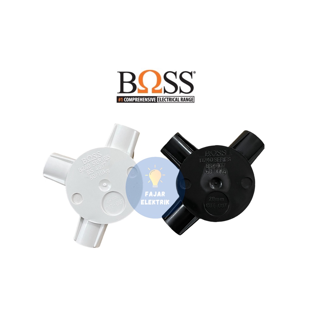 BOSS T DUS 20 MM CABANG 3 CABANG 4 PUTIH HITAM