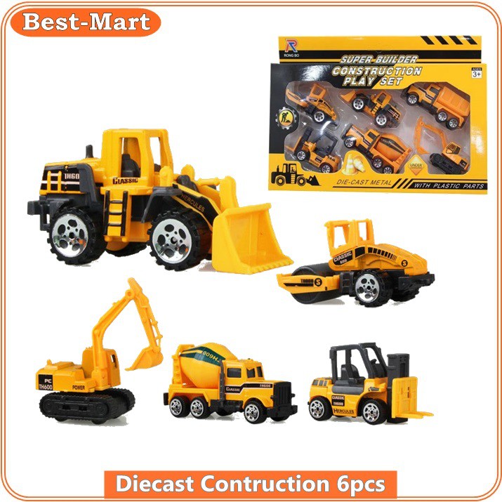 Mainan Mobil Contruction Playset isi 6 pcs