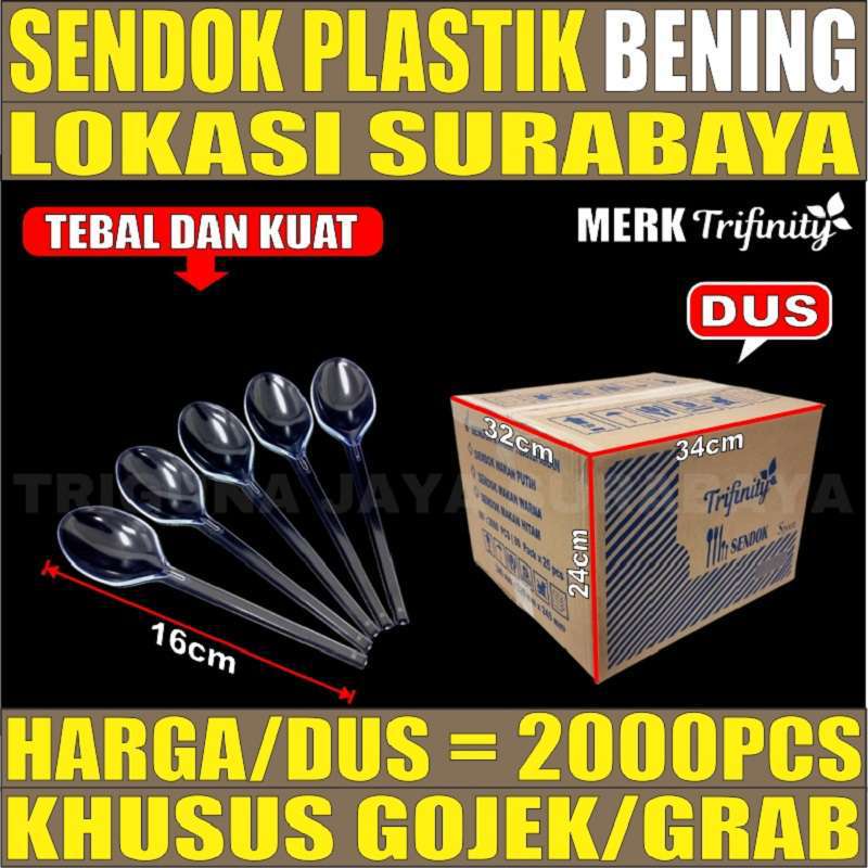 Sendok Makan Bening Per Dus Plastik Panjang Kuat Murah Trifinity Surabaya